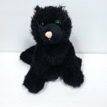 Webkinz Black Cat Plush HM135 RETIRED No Code Stuffed Animal Green Eyes  - £14.20 GBP