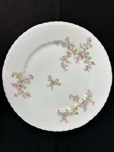 Vintage Antique Victoria Austria Pink Floral Dinner Plate 9 7/8&quot; Inches - L@@K ! - £7.76 GBP