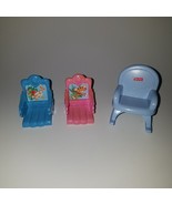 Fisher Price Loving Family Lot Twin Highchair Booster Seats + Blue Rocki... - £11.64 GBP