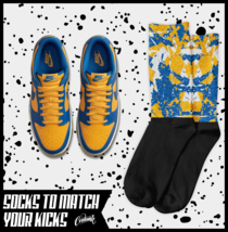 SPLAT Socks for Dunk Low UCLA Blue Jay University Gold Yellow Michigan Shirt 1 - £16.18 GBP