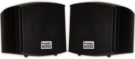 Black Bookshelf Pair Of Mountable Indoor Speakers With 400 Watts From Ac... - $47.94