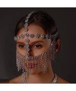 Fashion Kawaii Halloween Rhinestone Tassel Mask Chain For Face Women New... - £35.25 GBP