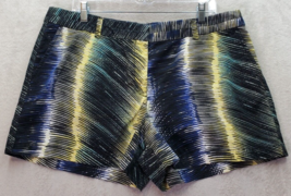 LOFT Ann Taylor Bermuda Shorts Women Size 16 Navy Yellow Striped Original Cotton - £18.21 GBP