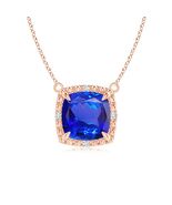 ANGARA 1.52 Ct Tanzanite Pendant Necklace With Diamond in 14K Gold (AAA) - $2,033.10