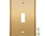 Standard Size Metal Gold Toggle Light Switch Covers Wall Plate Single To... - £19.66 GBP