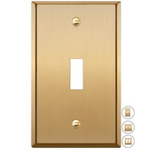 Standard Size Metal Gold Toggle Light Switch Covers Wall Plate Single To... - £19.65 GBP