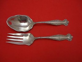 Canterbury by Towle Sterling Silver Salad Serving Set Two Piece Beaded 8 7/8" - $404.91