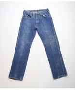 Vintage 90s Wrangler Mens 34x32 Faded Straight Leg Denim Jeans Blue Cott... - $999.61 MXN