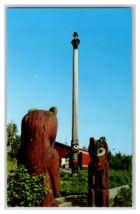 Abraham Lincoln totem Pole Saxman  Park Ketchikan Alaska Postcard Unposted - £3.81 GBP