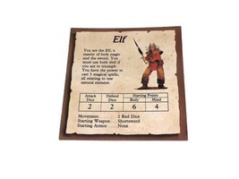 HeroQuest Milton Bradley Board Game 1990 Original Heroes Elf Card - $9.99