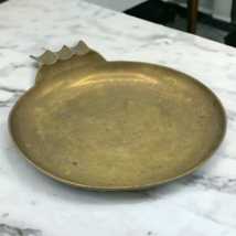 Vtg Large Brass Cigar Ashtray Trinket Dish Made in India 12&quot; 3 Slot Used... - £19.63 GBP