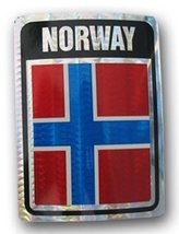 K&#39;s Novelties Wholesale Lot 12 Norway Country Flag Reflective Decal Bump... - £10.28 GBP