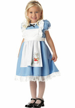 Lil&#39; Alice In Wonderland Girls Halloween Costume Toddler Size Large 4-6T - £18.21 GBP