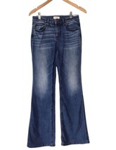 Shyanne Flare Leg Faded Jeans Size 29 Short Blue Denim Stretch Whipstitch  - £17.84 GBP