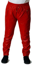 Red Joggers Wear Quality Men Trouser Genuine Leather Lambskin High Track... - £82.94 GBP+