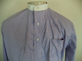 Men&#39;s Purple Plaids &amp; Check Handmade Traditional Kaftan Shirt. One Size.... - $26.73