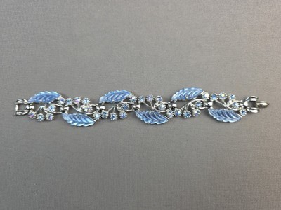 Vintage Selro Selini Bracelet Signed Silver-tone Blue Aurora Borealis Rh... - $35.64