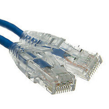 Slim Cat6a Blue Copper Ethernet Cable, 10 Gigabit, 500 MHz, Snagless/Molded B... - $21.23