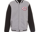 MLB Cincinnati Reds  Reversible Full Snap Fleece Jacket  JHD  2 Front Logos - £95.91 GBP