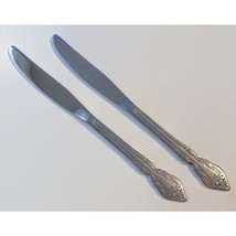 Dinner Knife Lot of 2 Replacement Flatware Rose Bouquet Cutlery Silverware - £7.87 GBP