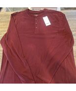 Men's Vintage Long Sleeve Henley Shirt - Goodfellow &amp; Co Maroon XL. NWT. T - $14.84