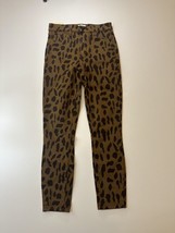L&#39;agence Pants Womens 26 Brown Jeans Margot Cheetah High Rise Skinny Stretch - £21.21 GBP