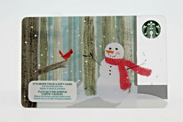 Starbucks Coffee 2015 Gift Card Snowman Winter Red Bird Holiday Zero Bal... - £8.51 GBP