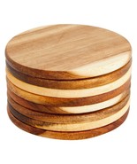 8 Pack Acacia Wood Coasters For Coffee Table, Wooden Coasters For Drinks... - £22.79 GBP
