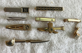 8 Hickok Tie Clips Clasps Sword Cowboy Boot Letter D S &amp; N Silver Gold T... - £34.91 GBP