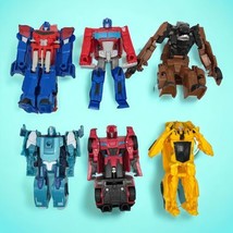 Transformers Lot of 6 Bumblebee Optimus Prime Quillfire Blurr Sideswipe 4” Robot - £21.44 GBP
