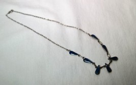 Vintage Sterling Silver Navajo Blue Lapis Choker Necklace K855 - £87.86 GBP