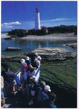 Postcard Great Blue Heron Glass Bottom Boat Cove Island Lighthouse 4&quot; x 6&quot; - $4.94