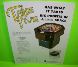 TAKE FIVE Pinball Machine Flyer Original 1978 Flipper Arcade Game Artwork Allied - £18.60 GBP