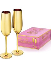 Barbie x Dragon Glassware Champagne Flutes, Barbie Dreamhouse Collection Gold - £60.78 GBP
