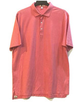 Peter Millar Crown Ease Mens XXL S/S Polo Golf Shirt Light Red Pink Tiny Pattern - £25.60 GBP