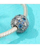 925 Sterling Silver Blue Cosmic Stars Clip Stopper Bead Charm - £14.37 GBP