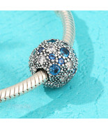 925 Sterling Silver Blue Cosmic Stars Clip Stopper Bead Charm - $335.14 MXN