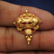 22k yellow gold amulet pendant with fabulous hanging bells Vintage antique desig - £277.32 GBP