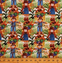 Cotton Scarecrows Harvest Autumn Fall Cotton Fabric Print by the Yard D513.86 - $10.95