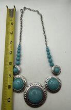 Joan Rivers Necklace Faux Turquoise Waterfall Stunning Up to 22” Signed - $34.60