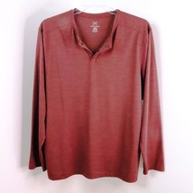 George Men&#39;s XL (46-48) Pullover Polyester Heathered Knit Maroon Henley ... - $12.27 CAD