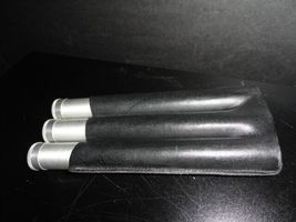 Cigar Classics Tripple Silver Cigar Tube Holder in Black Leather image 2