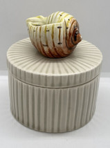 1975 Fitz &amp; Floyd Trinket Powder Box 3D Conch Shell Hand Painted Japan Read - £14.81 GBP