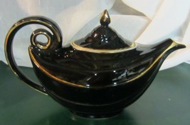 Vintage Hall  Aladdin&#39;s Lamp teapot  black / gold - £37.36 GBP