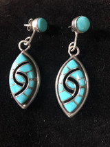 Zuni Amy Quandelacy Sterling Silver Dangle Post Earrings - $336.60