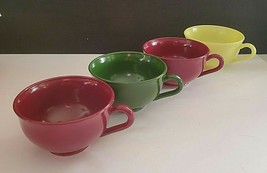 4 Hazel Atlas Ovide Coffee Cups Multicolor - £11.90 GBP