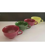 4 HAZEL ATLAS OVIDE COFFEE CUPS MULTICOLOR - £11.14 GBP