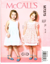 McCall&#39;s M7375 Girls 6 to 8 Dress, Overdress and Headband Uncut Sewing P... - £10.24 GBP