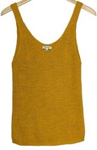 Madewell Monterey Sweater Tank Size M Mustard Yellow Knit Sleeveless V-Neck Top - £15.30 GBP