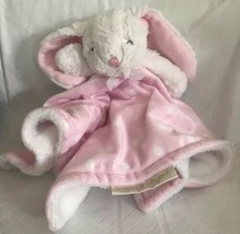Blankets & Beyond Baby Bunny Plush Pink White Polka Dot Security Blanket Lovey - £11.00 GBP